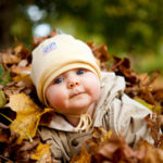 Baby in Leaves