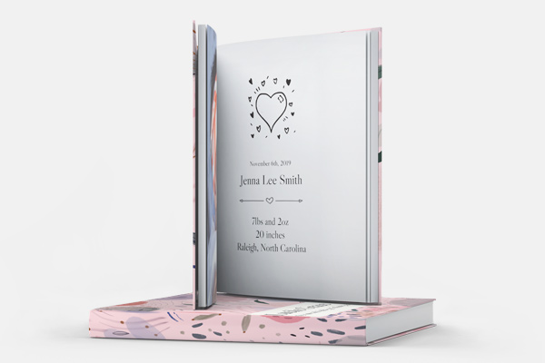 pink open baby book