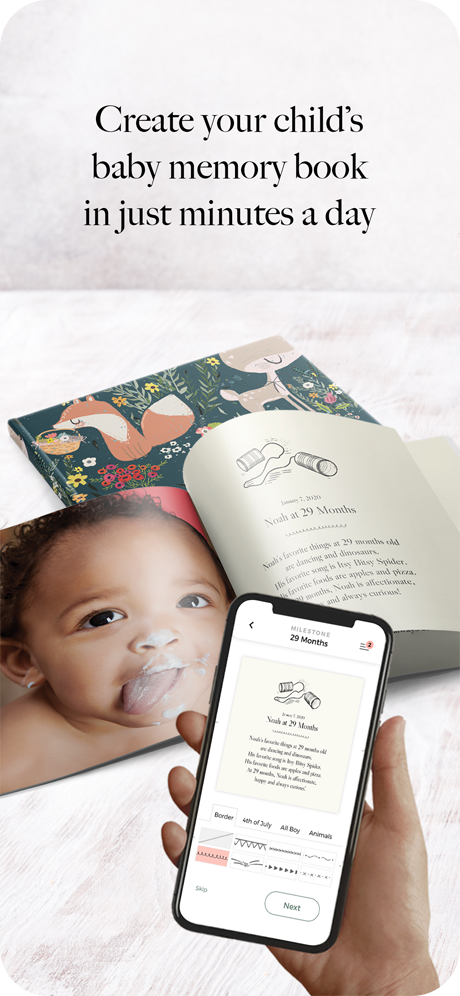 ios baby book and app screen