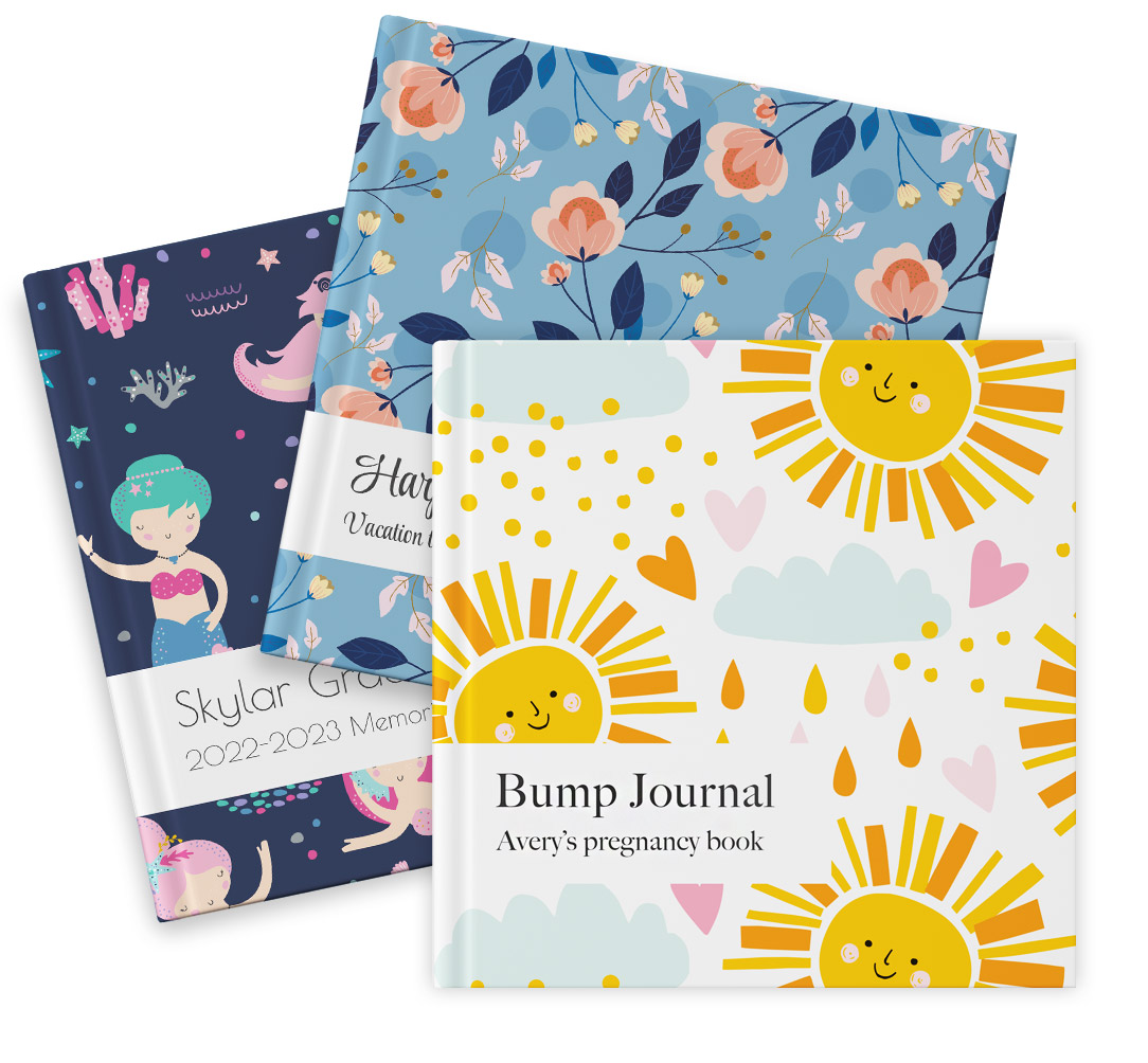 Custom baby books with Spring covers