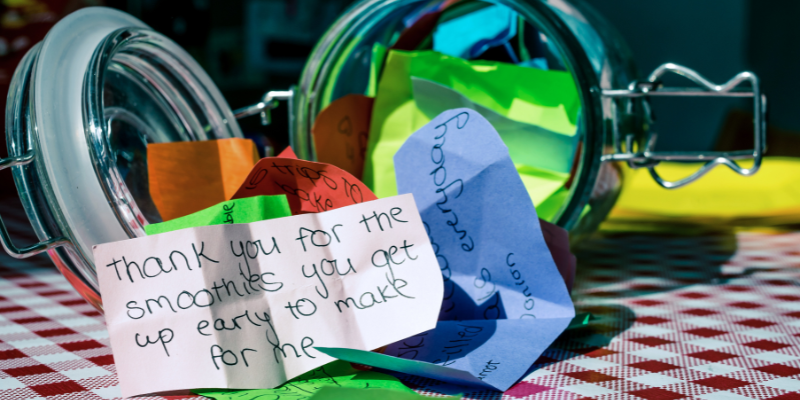 kid's gratitude jar for Thanksgiving