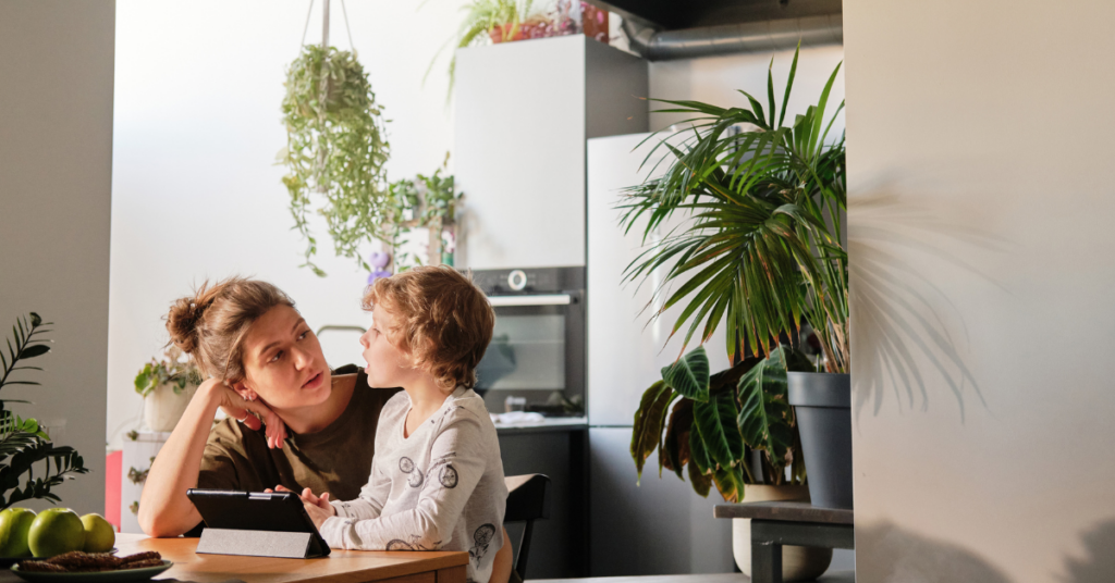 mom teaching child about other cultures' holidays