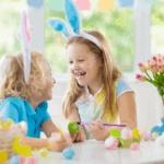 kids with easter baskets